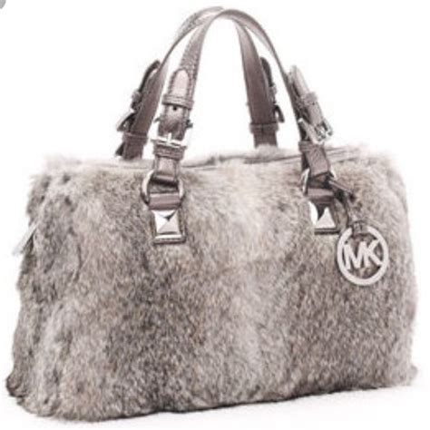 michael kors rabbit fur bag|Michael Kors Rabbit Fur Demi Malibu Bag .